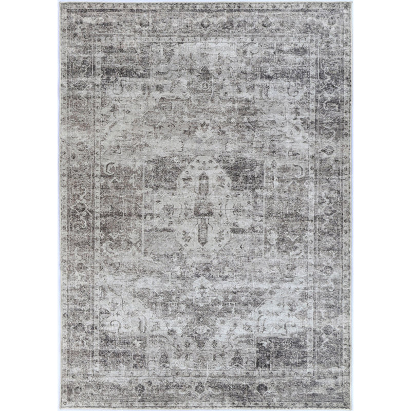 Tapis oriental gris / brun, Rectangle 6 pi 6 po x 9 pi 5 po