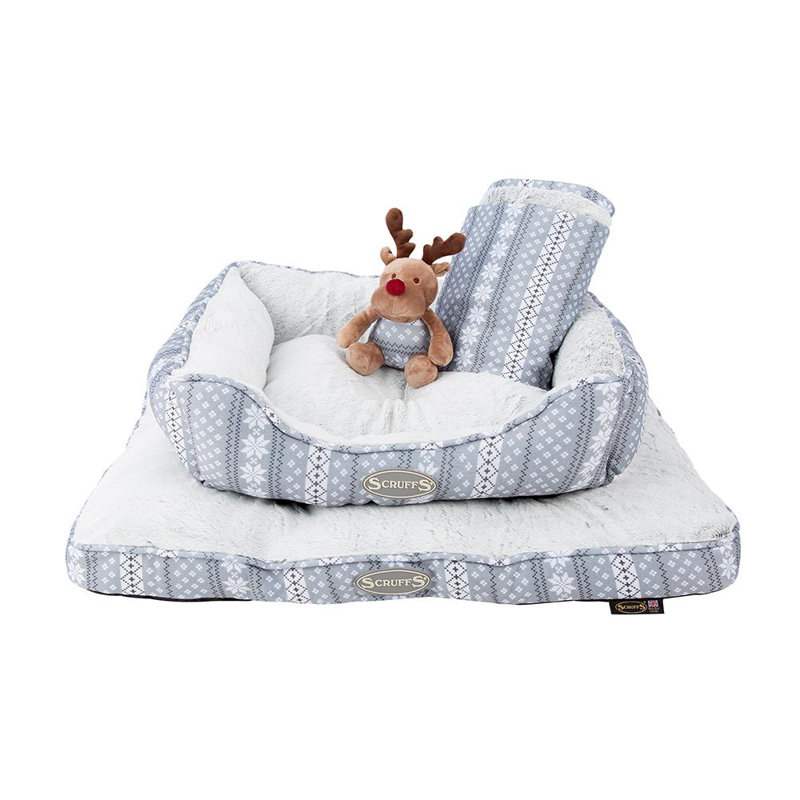 Scruffs Santa Paws Dog Bed, 10cm H x 82cm W x 68cm D, Grey