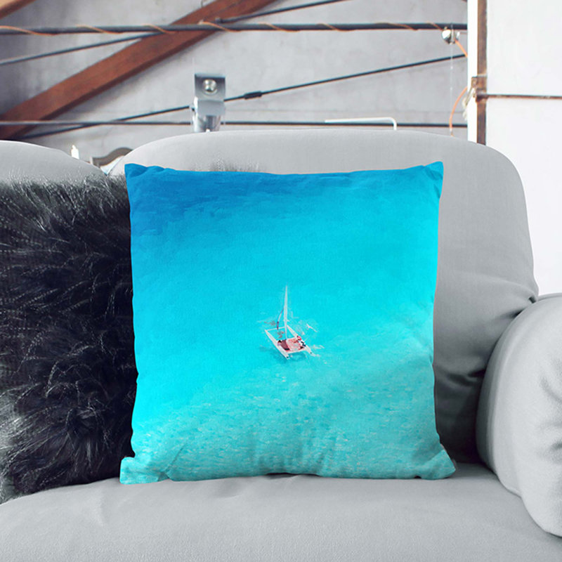 Abstract Square Throw Cushion, Stone, 55cm H x 55cm W x 20cm D