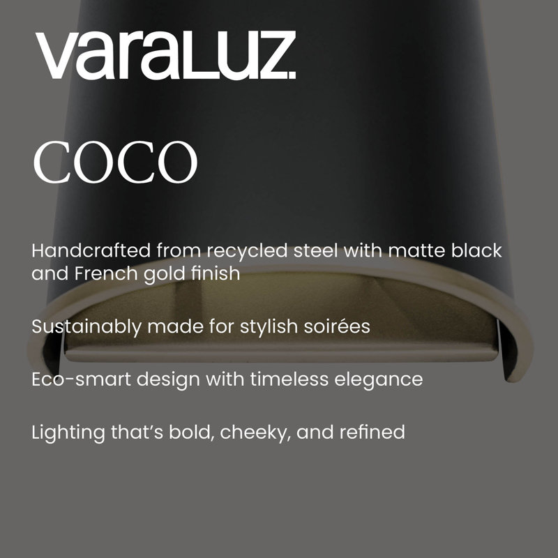 Coco 2-Light Wall Sconce, Matte Black/French Gold, Matte Black