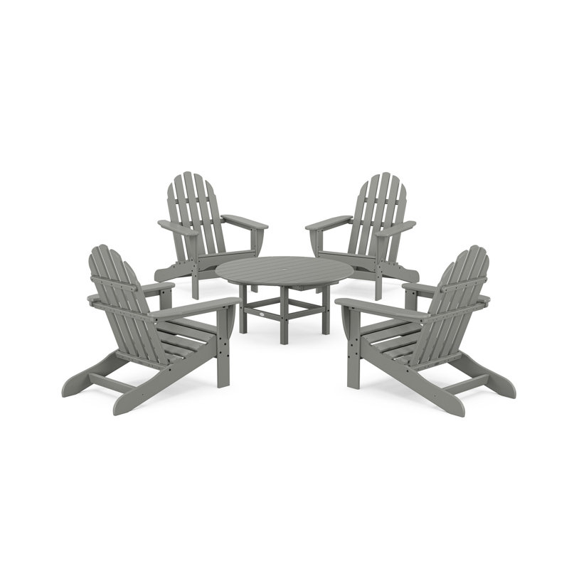 POLYWOOD Classic Adirondack Conversation Set, Slate Gray