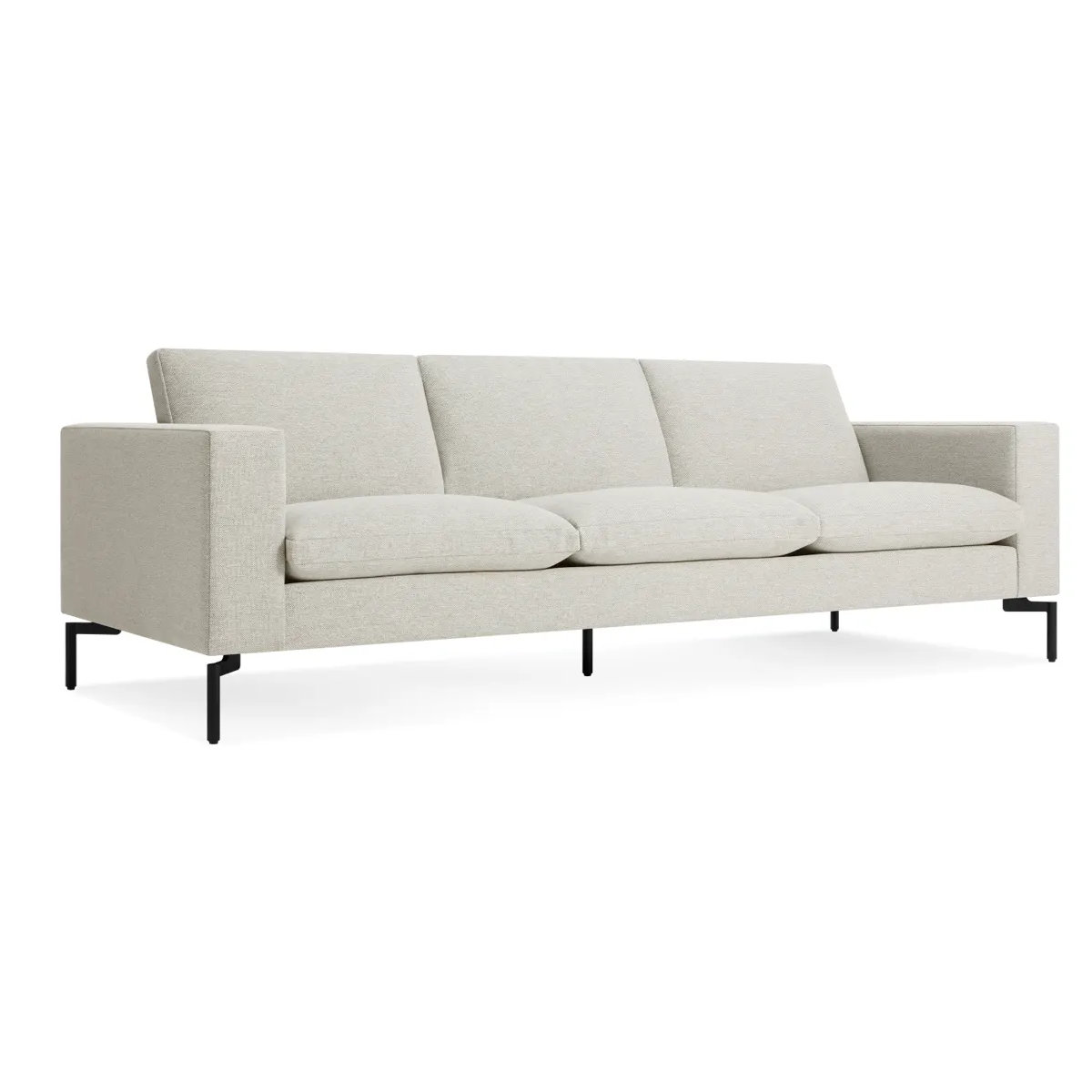 New Standard Upholstered Sofa, Black, 32" H x 92" W x 35" D, Maharam Mode in Clavicle Polyester Blend