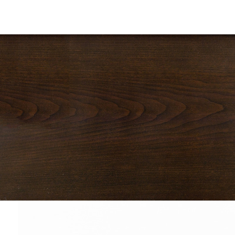 Table de salle à manger moderne et traditionnelle 1 pièce avec rallonge intégrée, fini cerisier foncé et piètement en forme d'anneau