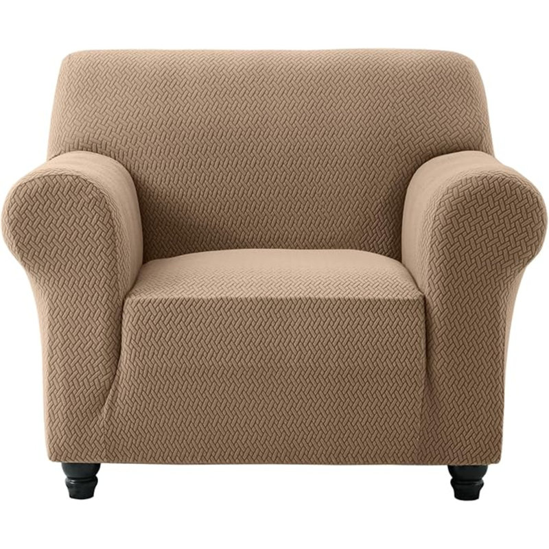 Aspire Homeware 1-Seater High Quality Stretchable Spandex Sofa Cover, Coffee/Sand