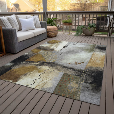 Tapis moderne intérieur / extérieur lavable à la machine Jocelyn ACN2127