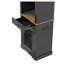 Armoire à café et à vin 69 po avec tiroirs de rangement à DEL noir Farmhouse