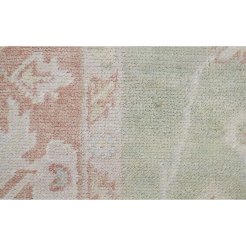 Hand-Knotted High-Quality Green and Red Area Rug