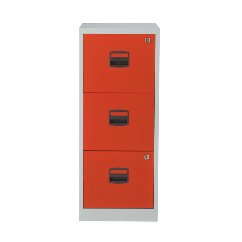 41.3 cm W 3 -Drawer Solid Wood Filing Cabinet, Red