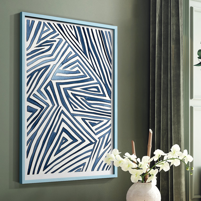 «Abstract CCV III», reproduction encadrée - prête à être accrochée - fabriquée aux États-Unis, Bleu, H 10 po x l 8 po