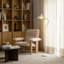 Swoop crème 62 po Lampe sur pied DEL arquée contemporaine avec abat-jour intérieur en métal doré unique-137637446