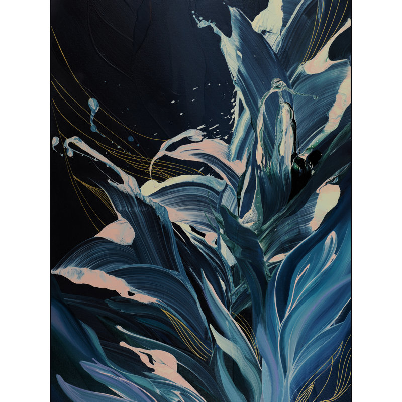 On The Edge Of The Night Print by Novi Lim, Black Framed Canvas, 33" H x 25" W