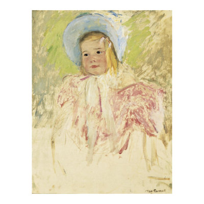 Simone in a Blue Bonnet (No. 1) by Mary Cassatt - Giclee Print
