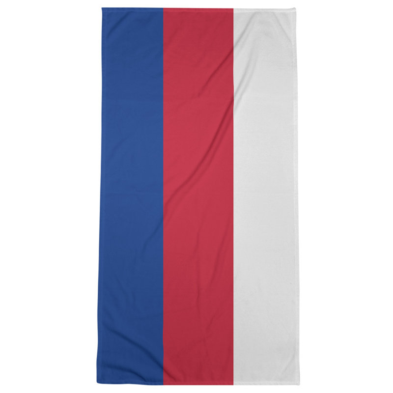 Bath Towel, Royal Blue/Burgundy/Off-White