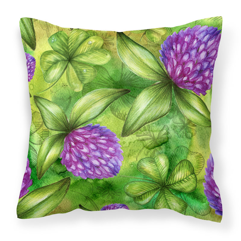 Coussin décoratif intérieur / extérieur Shamrocks in Bloom, 18 po x 18 po