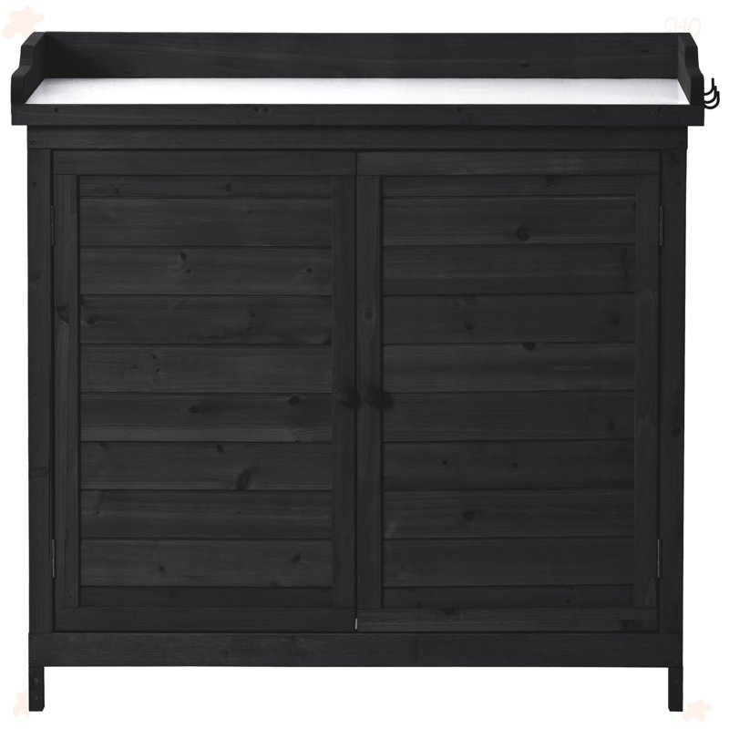 Table de rempotage d'extérieur, abri de jardin avec armoire de rangement