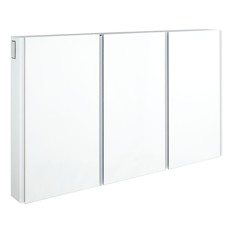 Leda 53-1/4" x 32" Lighted Frameless 3 Door Medicine Cabinet with LED Light and Wireless Speaker