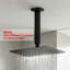 Bras de douche carré à fixation au plafond avec bride, fils coniques 1/2 Npt pour pomme de douche-128729765