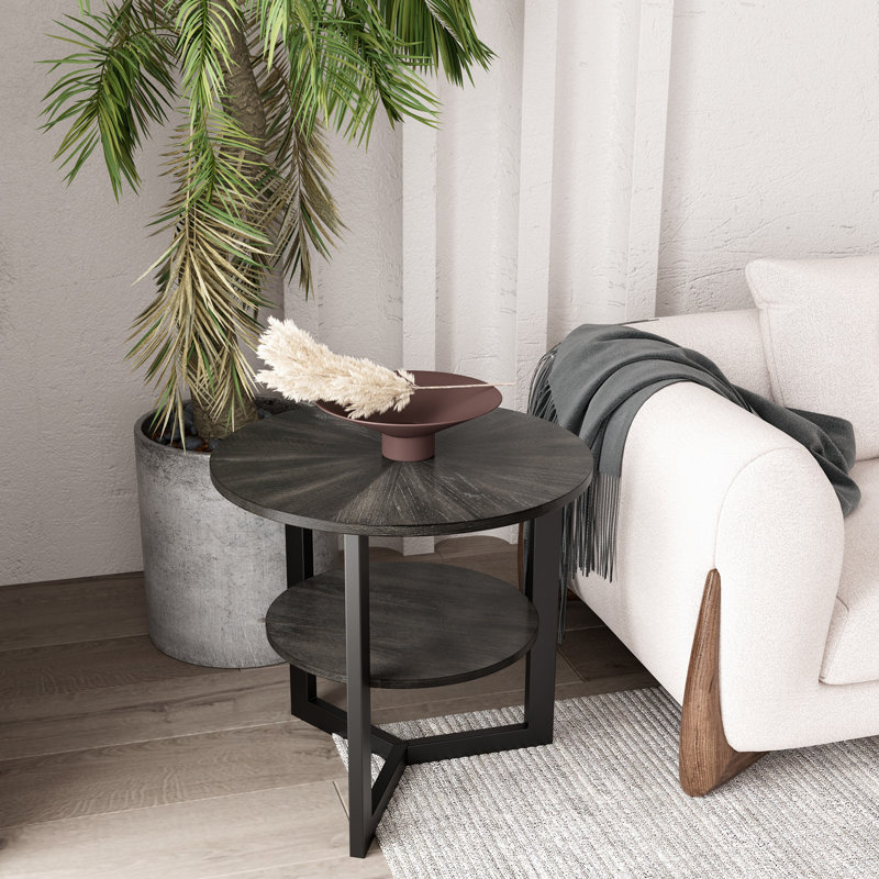 Huckle Frame End Table, Brushed Black