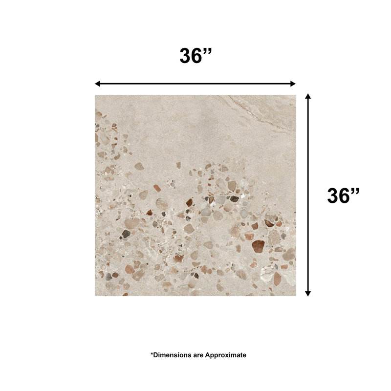 Carreaux de porcelaine Terrazzo 36 po x 36 po Corte Serena, Gris Grigio