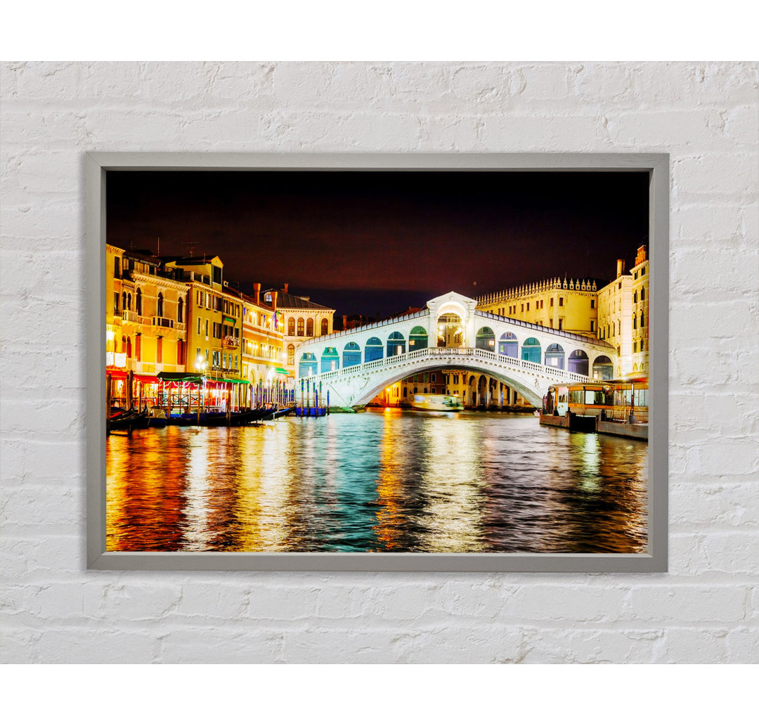 Rialto In Lights - Einzelner Bilderrahmen Kunstdrucke auf Leinwand