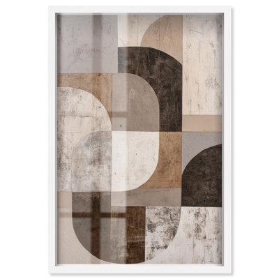 Ordered Earth II Shadowbox Print Brown Wall Decor by Art Remedy, White Frame, 20 x 30