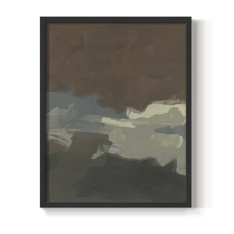 Mudstone Swath I, reproduction encadrée - bois massif, Noir, noir, noir, noir, H 11 po x l 9 po