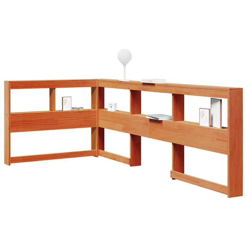 Ryon Solid Wood Headboard, 80cm H x 98.5cm W x 218.5cm D, Wax Brown
