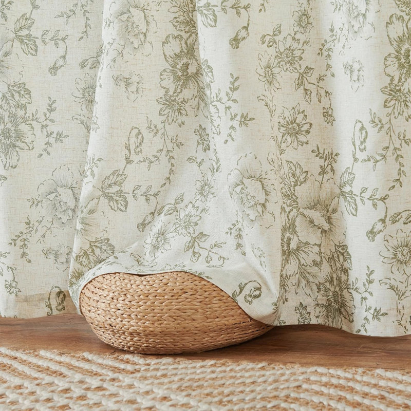 Linen Blend Sheer Curtain Panel Pair