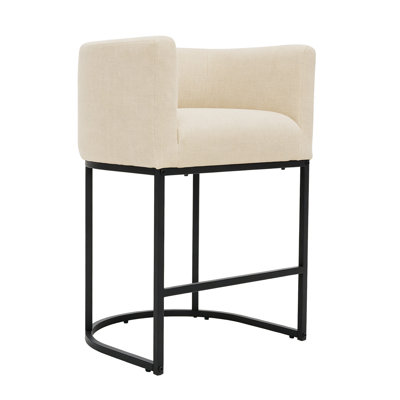 Upholstered Counter Height Stool with Metal Frame