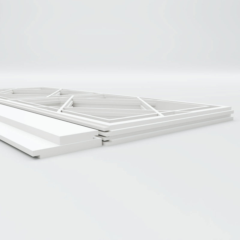 Panneaux muraux blancs 94,5 "(paquet de 4), L 44 po