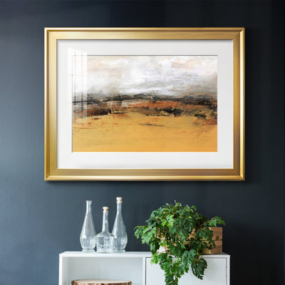 «Bridges Ochre IV», encadré avec cadre biseauté et verre