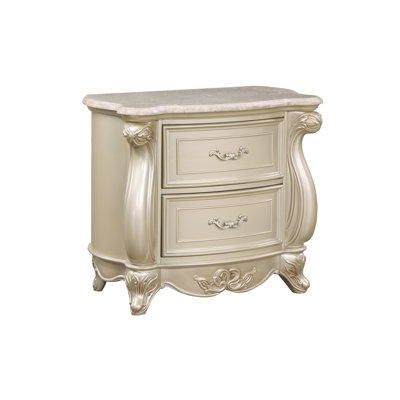 Monique 2-Drawer Solid Wood Nightstand