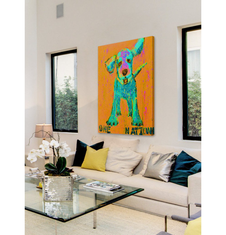 «Pink and Orange One Nation», reproduction sur toile tendue, H 60 po x l 40po x P 1,5 po
