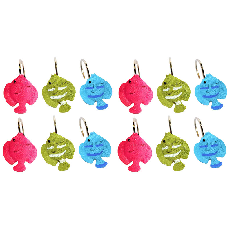 Crochets de rideau de douche Tropical Fish
