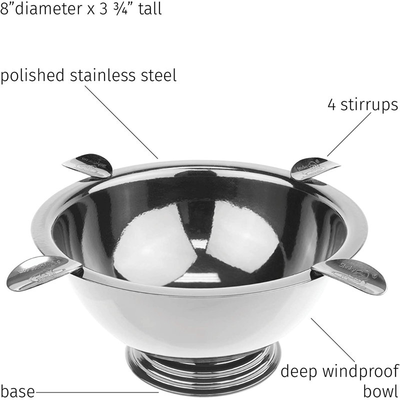 Stinky Cigar Ashtray, Stainless Steel, 7" H x 6" W x 6" D