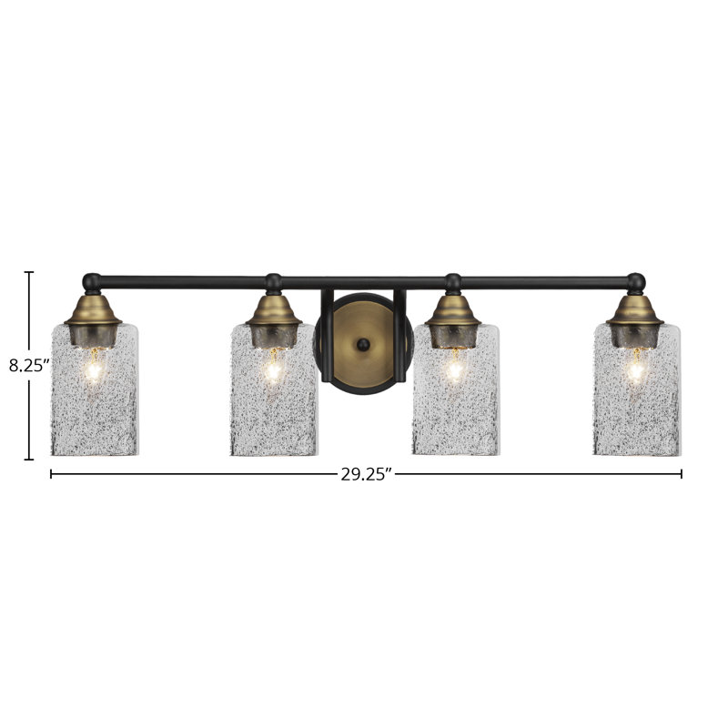 Ahern 4-Light Bath Bar, Matte Black/Brushed Gold