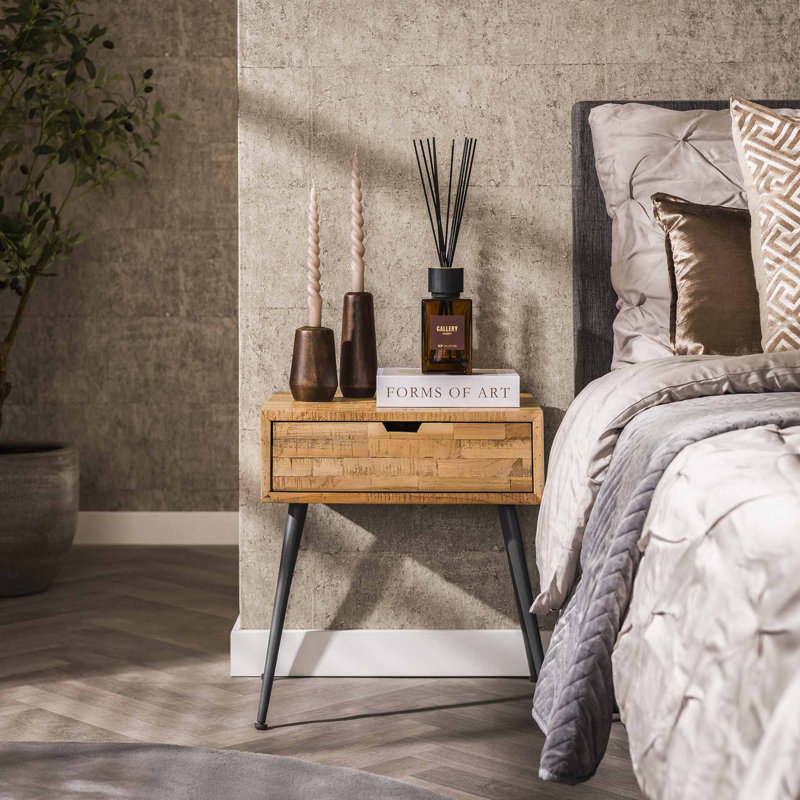 Riley 45cm W Solid Wood Bedside Table