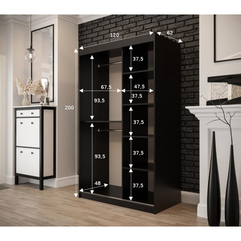 Whalley 2 Door Manufactured Wood Wardrobe