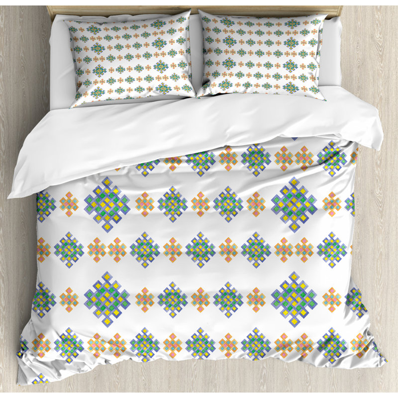 Global Inspired Geometric Shapes Duvet Cover