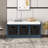 Rustic Storage Bench With 3 Removable Classic Rattan Basket , Entryway Bench With Removable Cushion-766084853