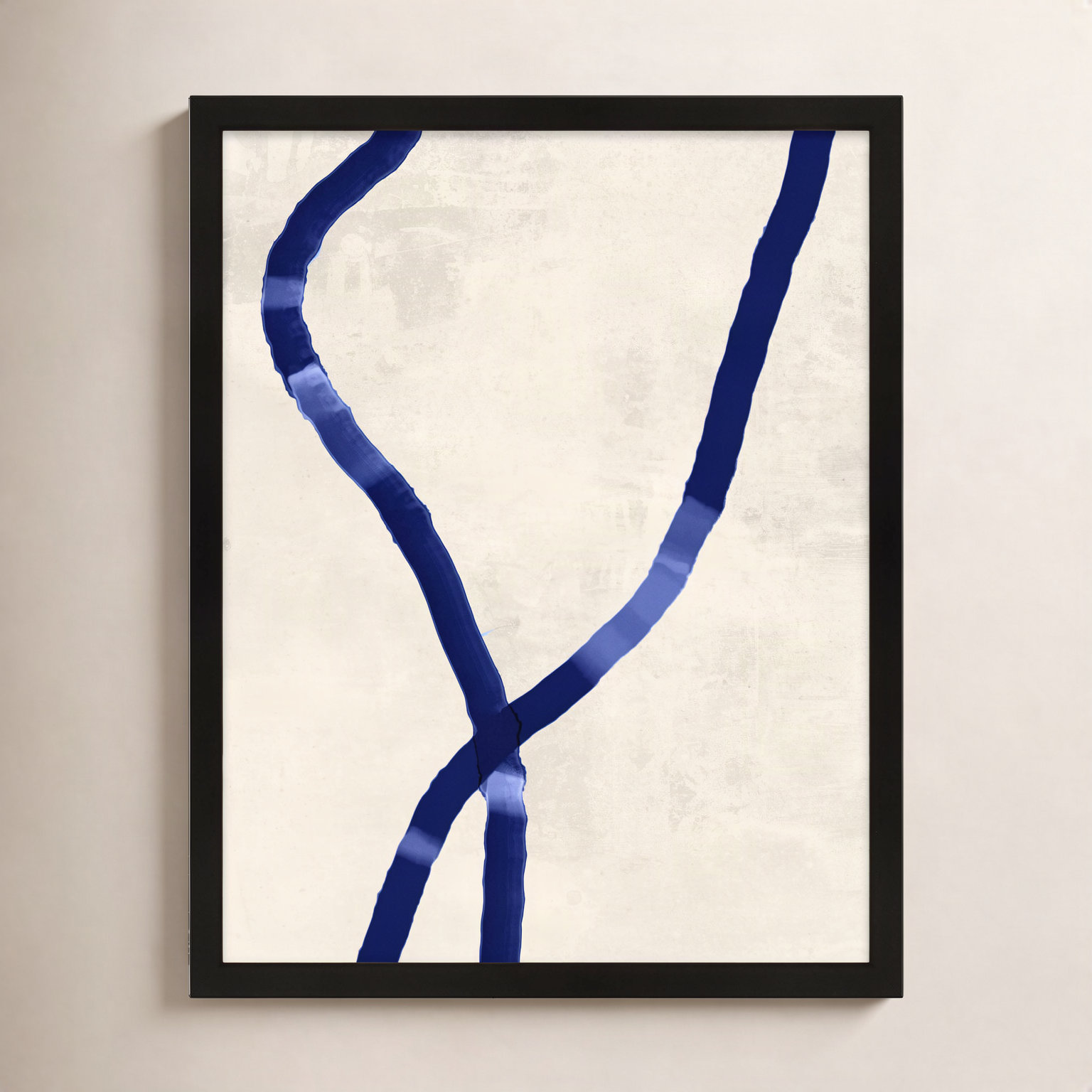 Blue Rope 1 Print by Jacques Pilon, Black Framed, 20" H x 16" W x 1.25" D