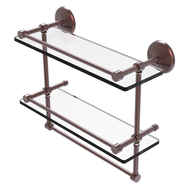 Étagère 2 pièces avec barre à serviettes Tilney, Cuivre antique, 16"H x 16"W x 14"D