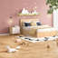 Lit plateforme moderne en bois compact avec tiroirs de rangement
