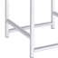 Tabouret de coiffeuse gris contemporain avec coussin carré en similicuir et entretien facile-118020891