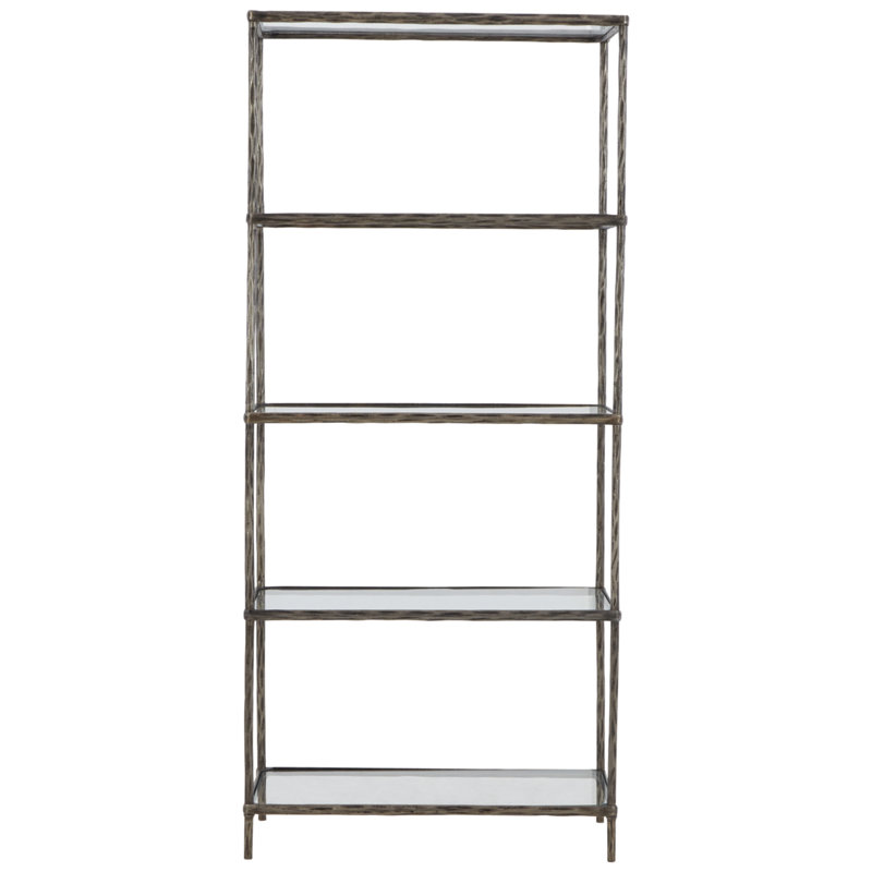 Ryandale Transitional 72'' Dark Gray Aluminum Etagere Bookcase