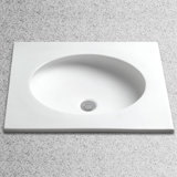 Curva Vitreous China Oval Undermount Bathroom Sink with Overflow
