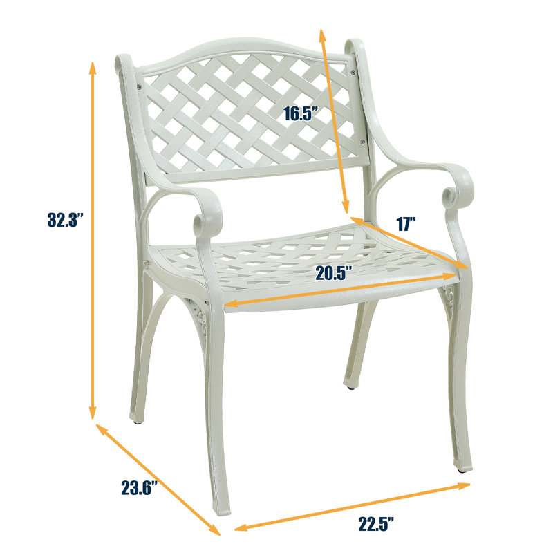 Chaise d'extérieur en fonte d'aluminium, Blanc