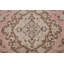 Tapis décoratif en laine de conception unique noué à la main des années 1960 Kashan beige/rose 8 pi x 11 pi 3 po