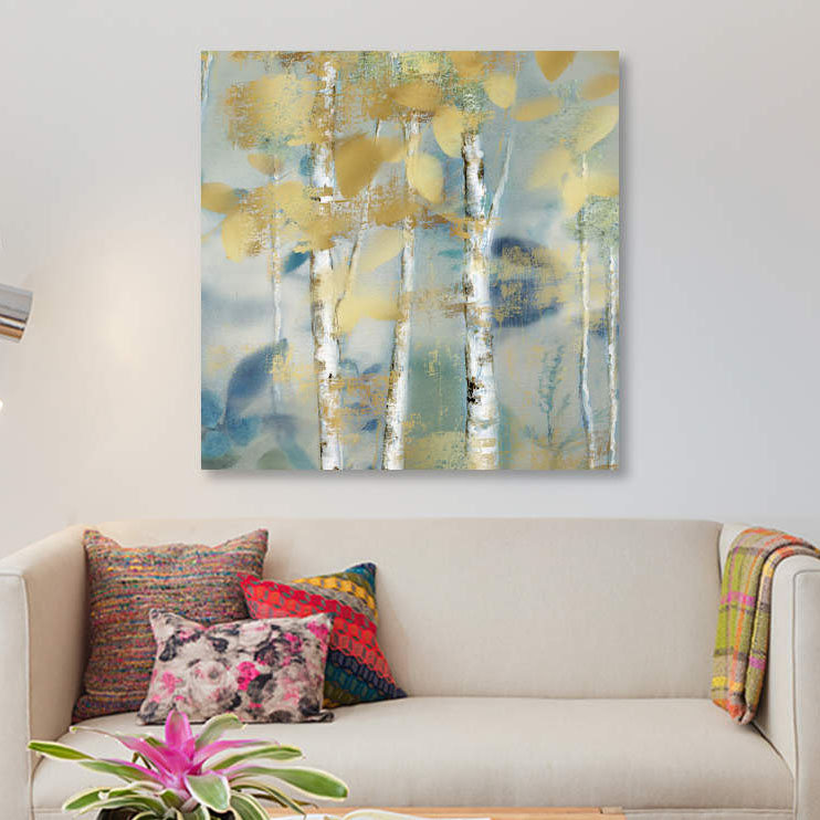 « gilded forest details i », reproduction sur toile, H 12 po x l 12 po x P 0,75 po, Toile tendue, Pas de tapis