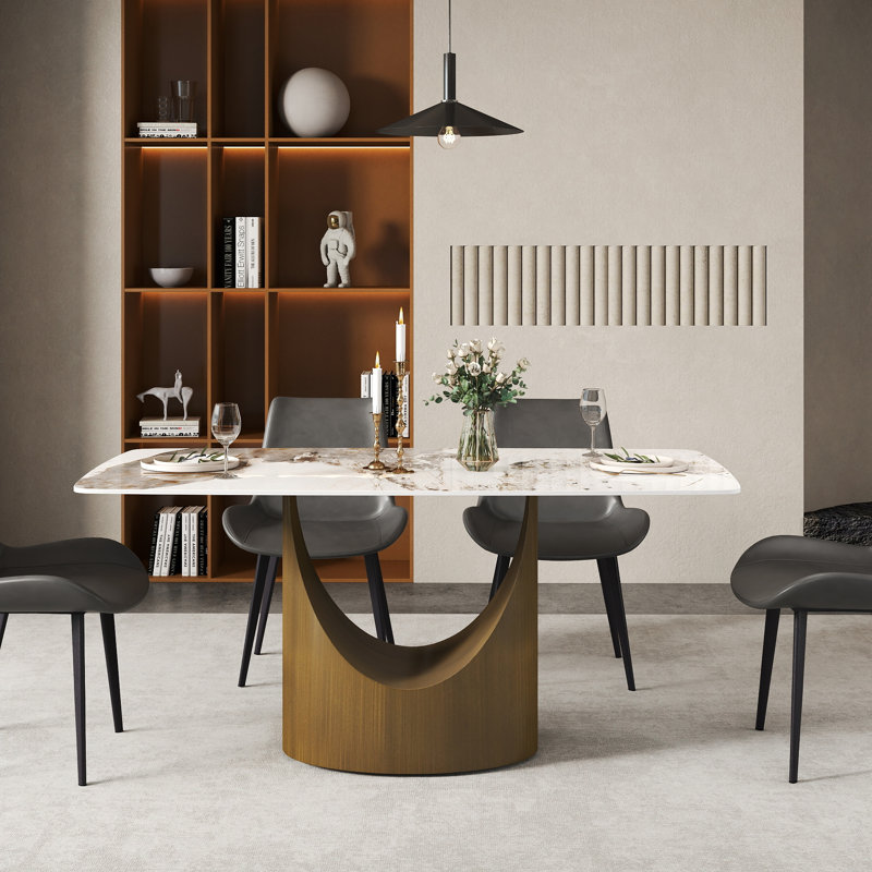 Table de salle à manger Aliyas, Bronze, Pandora, H 29,53 po x L 63 po x l 31,5 po